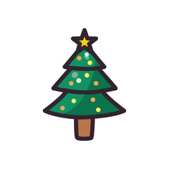 merry christmas pine tree vector design