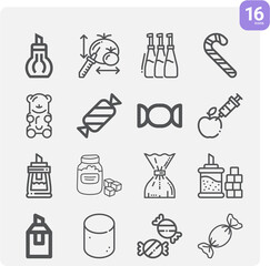 Simple set of glucose related lineal icons.