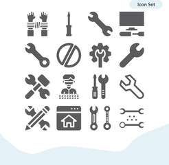 Obraz premium Simple set of confined related filled icons.