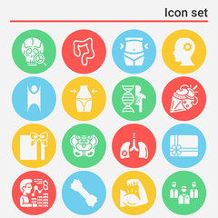 16 pack of endowment  filled web icons set