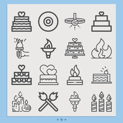 Simple set of lit related lineal icons.