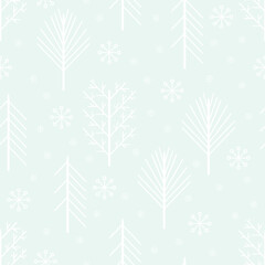 Fototapeta na wymiar Seamless patterns with winter forest