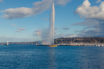 Lake geneva and fountain