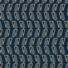 Fototapeta premium Vector grey blue Christmas trees seamless pattern
