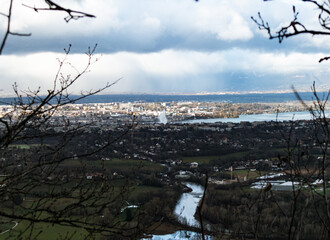 View of Geneva from mountain