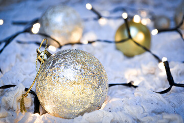 christmas decoration on blue background