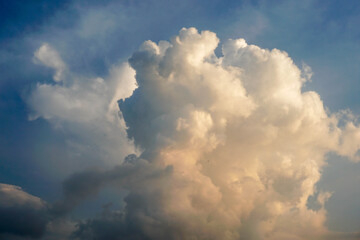 beautiful blue sky with white clouds	
