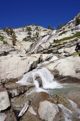 Horsetail falls in desolation wilderness of California