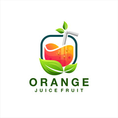 orange juice gradient logo design