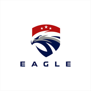 eagle head star logo design