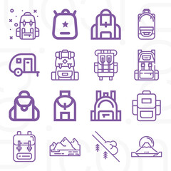 16 pack of keeps  lineal web icons set