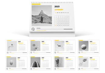 Minimal Desk Calendar 2021 Layout