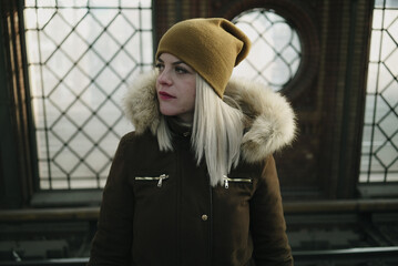 portrait of a woman in a fur coat