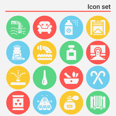 16 pack of remainder  filled web icons set