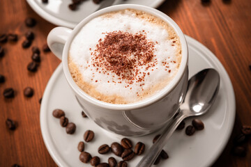 Tazza di cappuccino, colazione italiana 