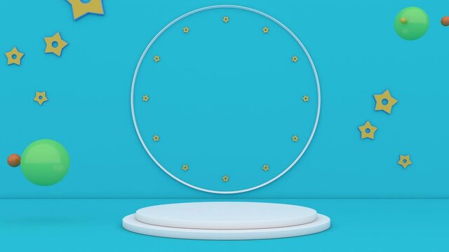 Mockup empty white podium ad template minimalistic cover footage able to loop seamless 4k