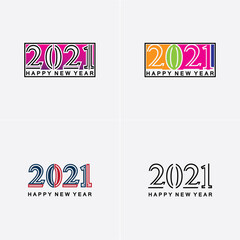 2021 new year icon vector illustration design template.Design for banner, greeting cards, brochure or print. Vector illustration. Isolated on white background.