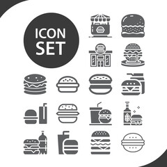 Simple set of berger related filled icons.