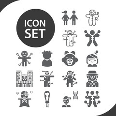Simple set of young woman related filled icons.