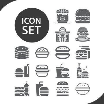 Simple set of berger related filled icons.