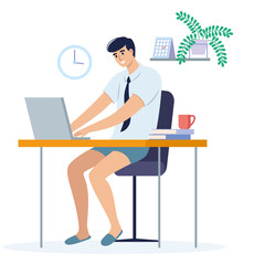 Freelancer man work at home