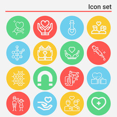 16 pack of affinity  lineal web icons set