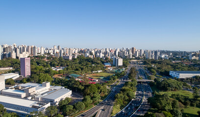 Naklejka na ściany i meble Sao Paulo city and 23 de Maio avenue.
