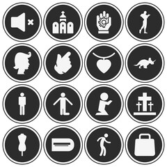 16 pack of prayer  filled web icons set
