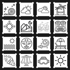 16 pack of ny  lineal web icons set