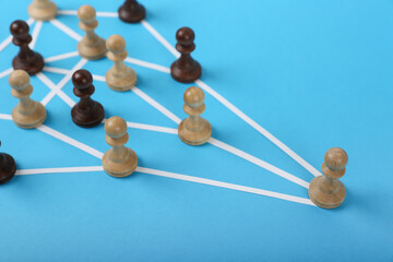the concept of connections in an abstract community. relationship of a group of people on the...