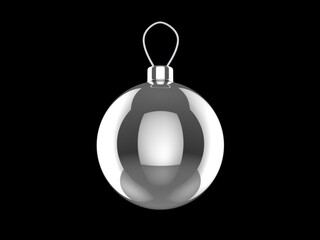 Bright metallic silver Christmas tree bauble decoration