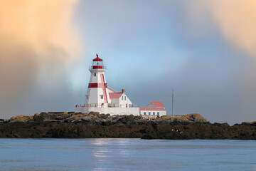 Head harbour Lightstation with approaching fog