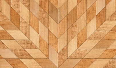 Light brown wood texture background. Wooden wall made of scraps of boards. - 397082042