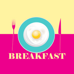 Bright vector poster with Breakfast scrambled eggs