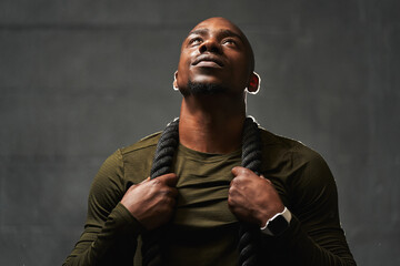 Man resting after intense training exercises