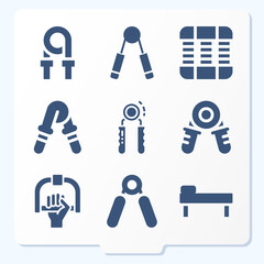 Simple set of 9 icons related to rubbing