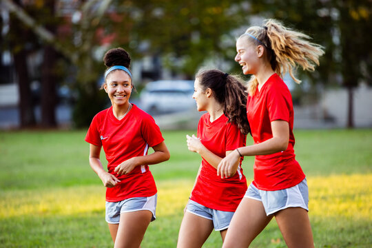 Teenage girls exited after game winning goal