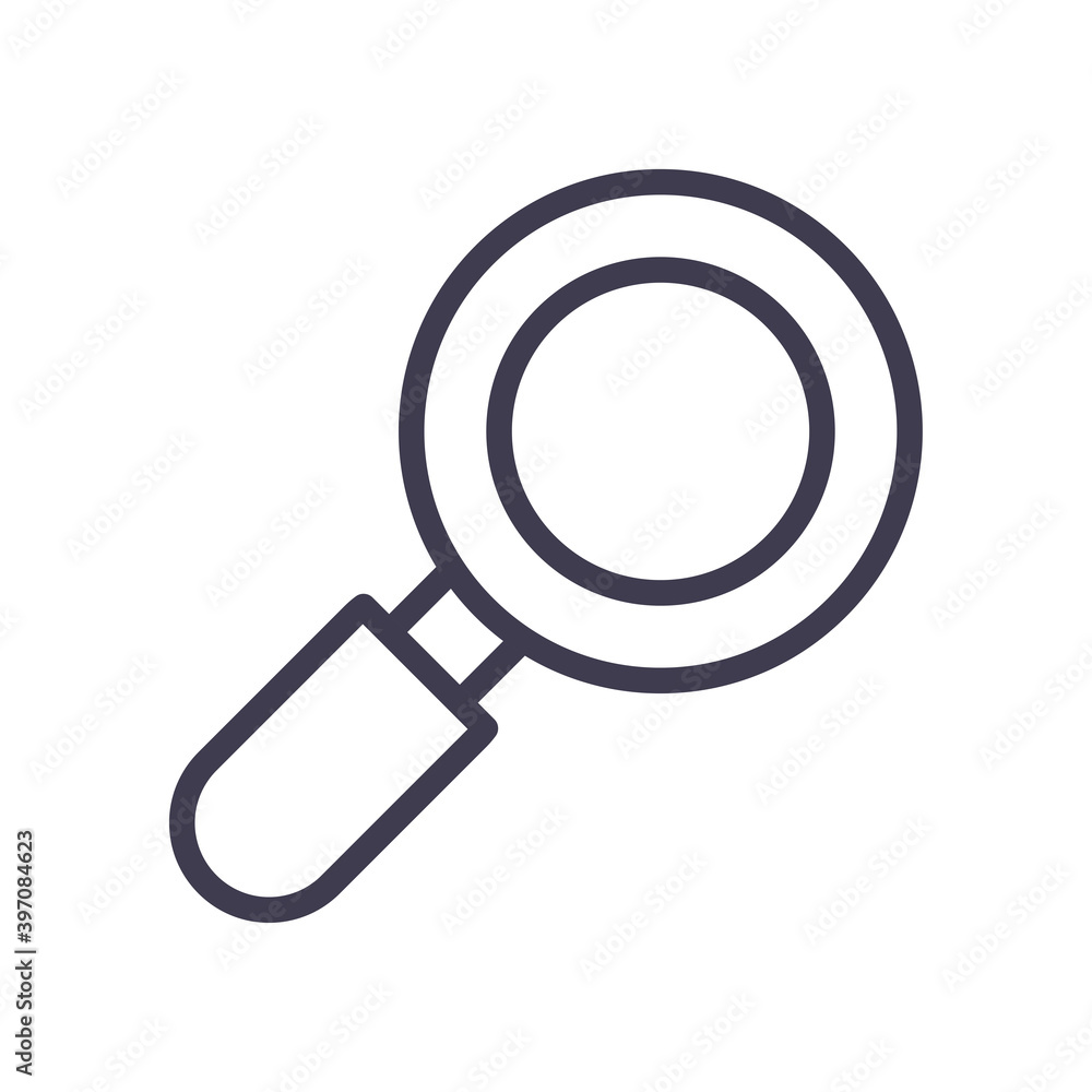 Poster lupe line style icon vector design