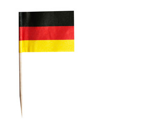 German flag in toothpick against white background