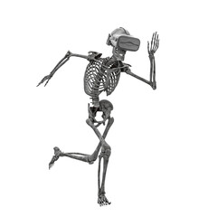 skeleton is is running with vr