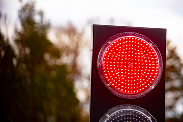 Red traffic light symbolizing the prohibition