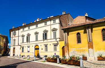Fototapeta na wymiar Traditional architecture of Piacenza in Emilia-Romagna, Italy