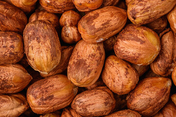 Hazelnuts texture, natural healthy vegan food