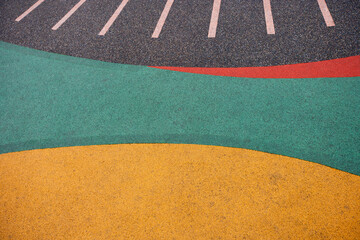 Close up of playground rubber floor