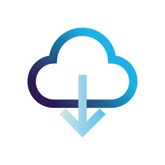Cloud computing with arrow vector design