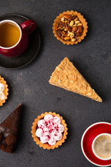 Collection of delicious desserts