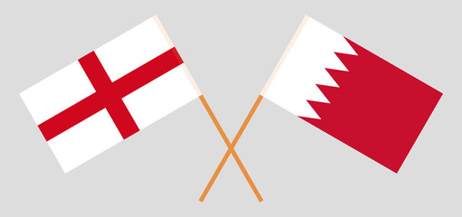 Crossed flags of England and Bahrain