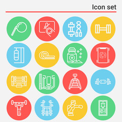 16 pack of resonance  lineal web icons set