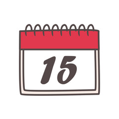 calendar 15 day icon vector design