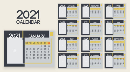 Cute baby desk 12 page calendar for 2021
